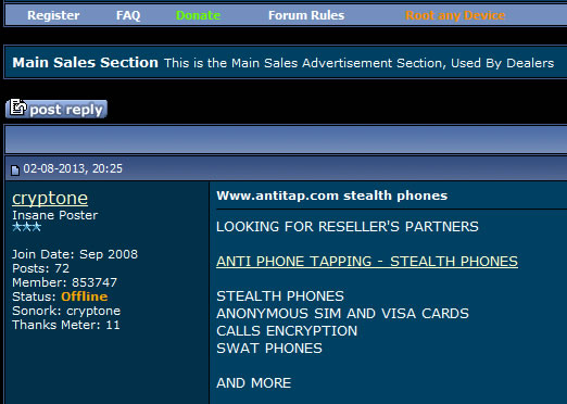 antitap.com, imeichanger.com and secretgsm.com scam